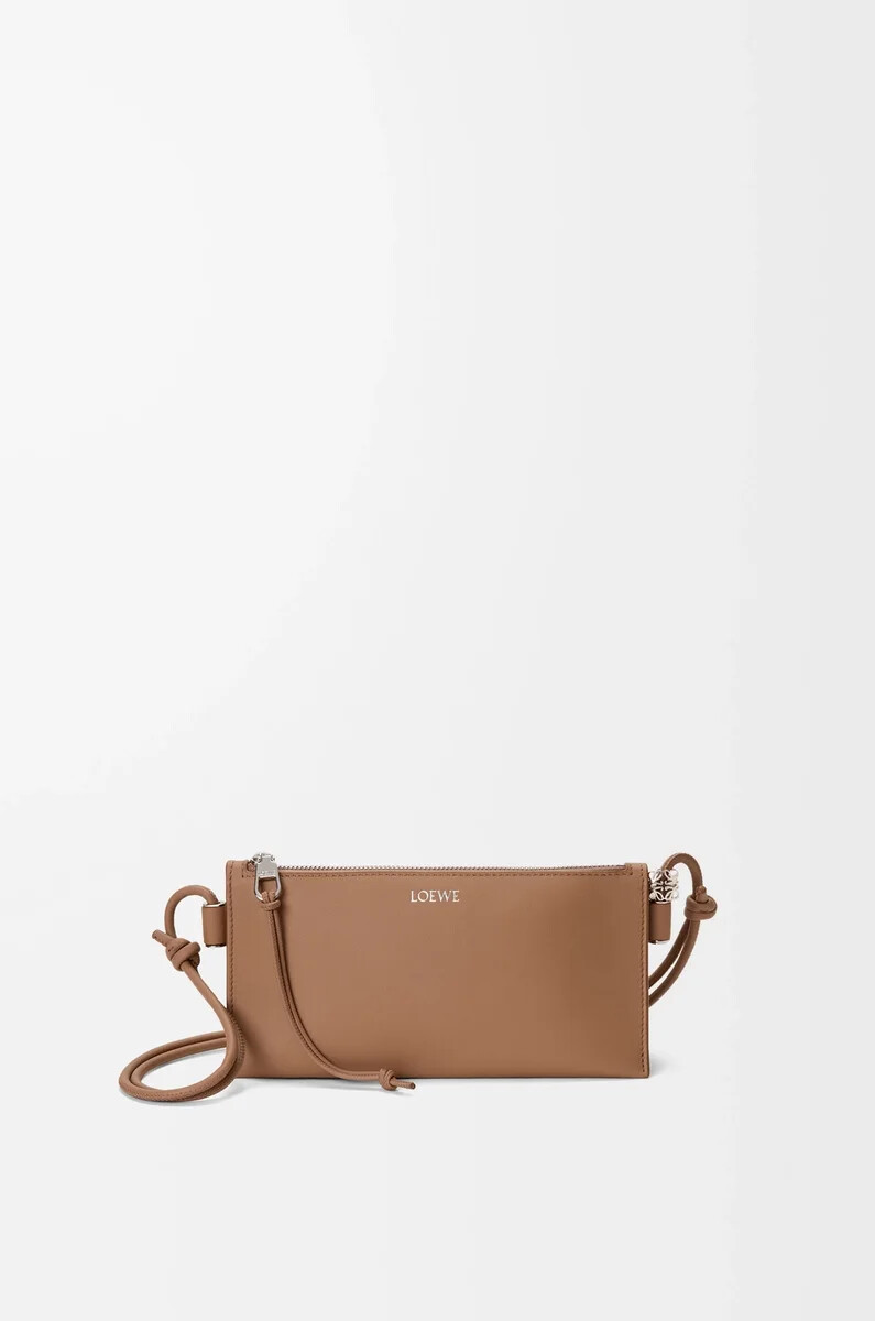 joya-kosmetiktasche aus nappa-kalbsleder farbe mokka