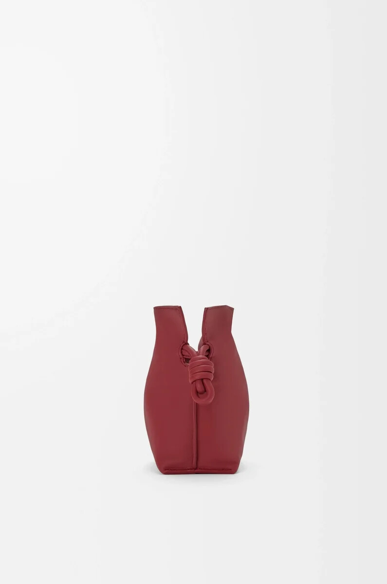 mini flamenco clutch aus nappa-kalbsleder in gebranntem rot
