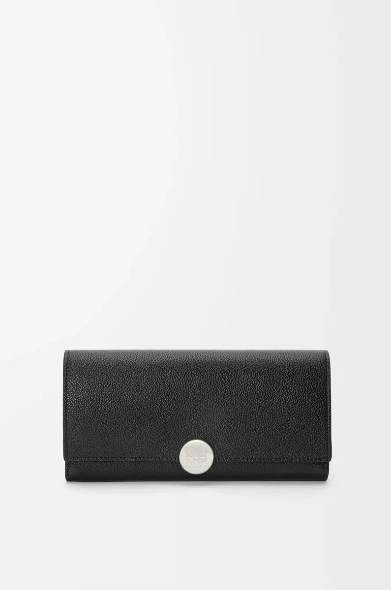 pebble continental geldbörse aus genarbtem kalbsleder schwarz