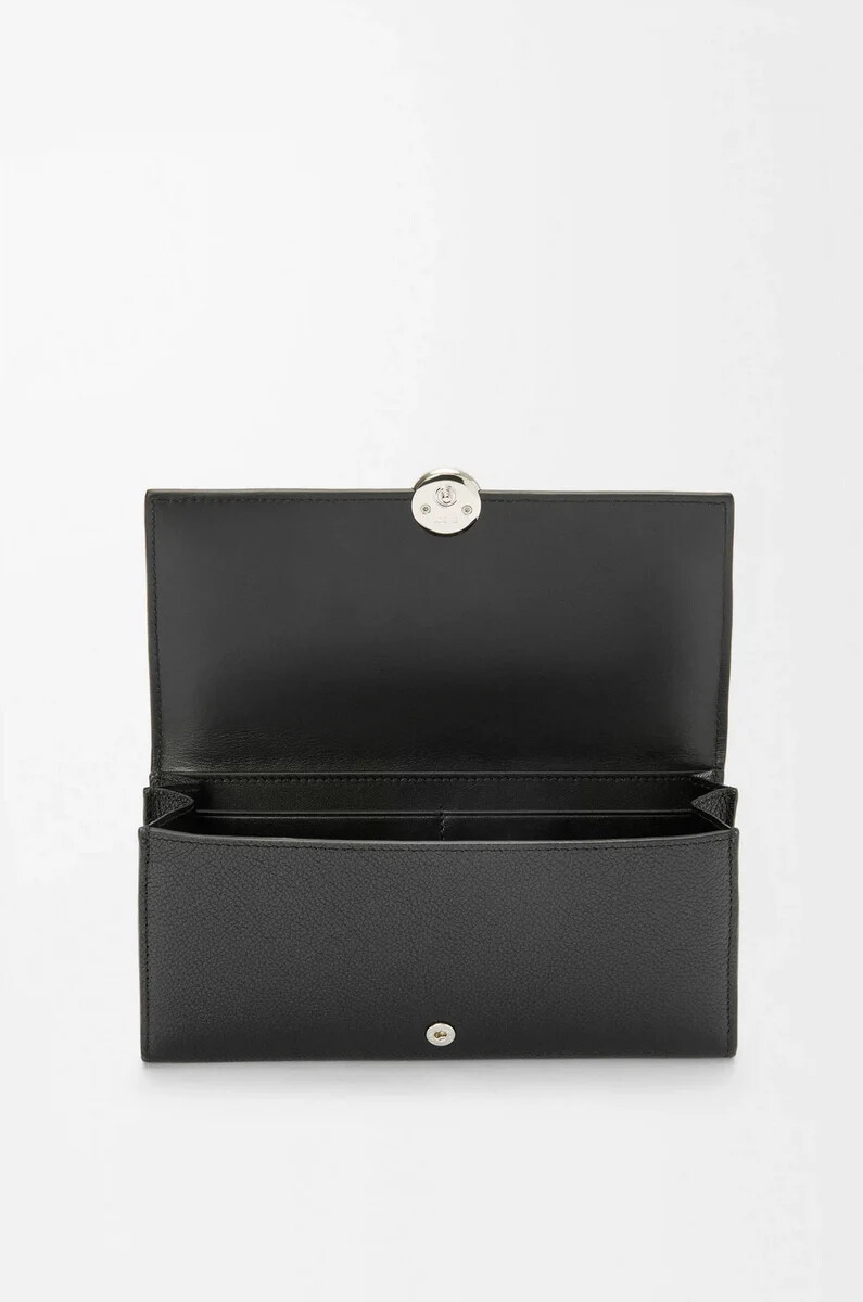 pebble continental geldbörse aus genarbtem kalbsleder schwarz