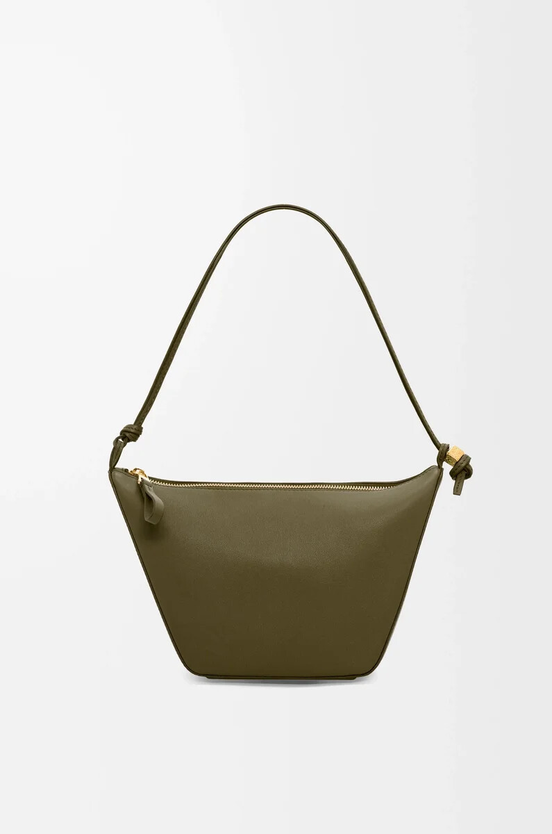 mini hammock hobo aus klassischem kalbsleder in dunkelkhaki