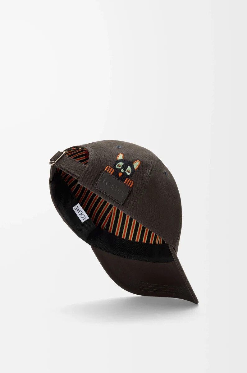 futuristische katzenmütze aus baumwolle braunschwarz