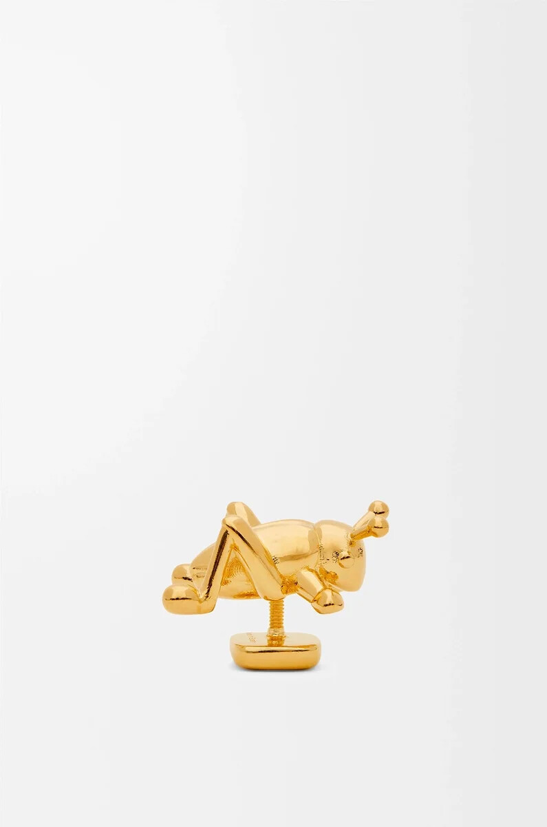 heuschreckenbrosche aus messing gold