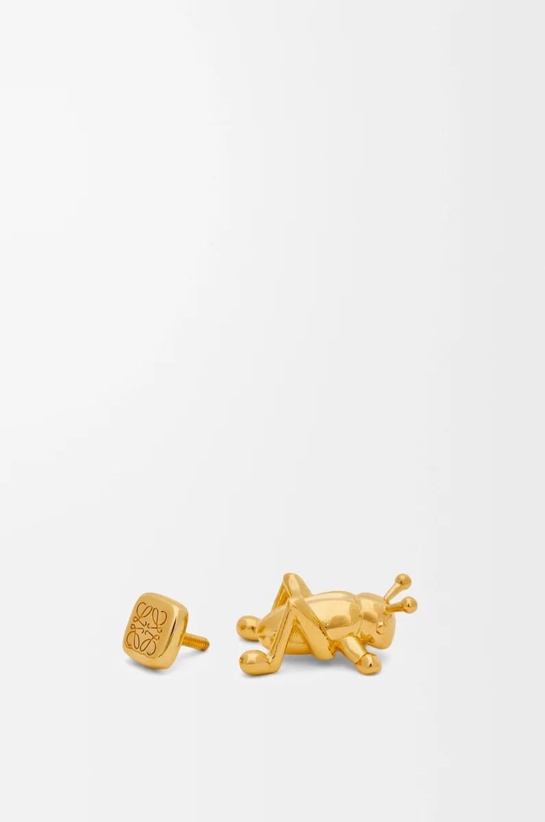heuschreckenbrosche aus messing gold