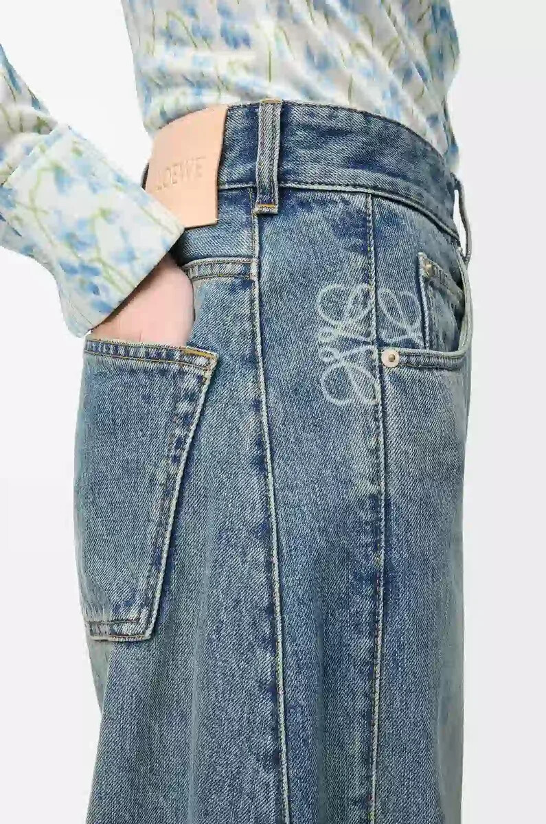anagram barrel jeans aus gewaschenem denim