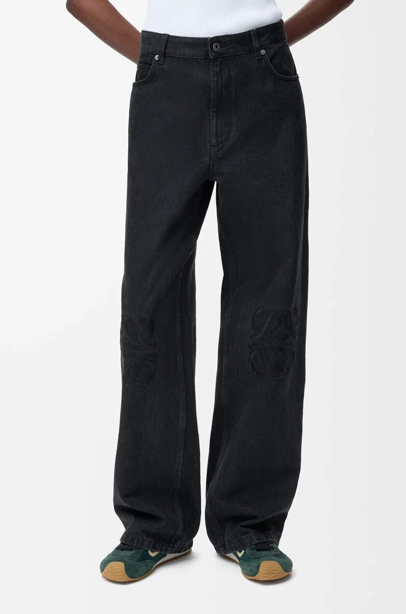 anagram baggy jeans aus schwarzem denim
