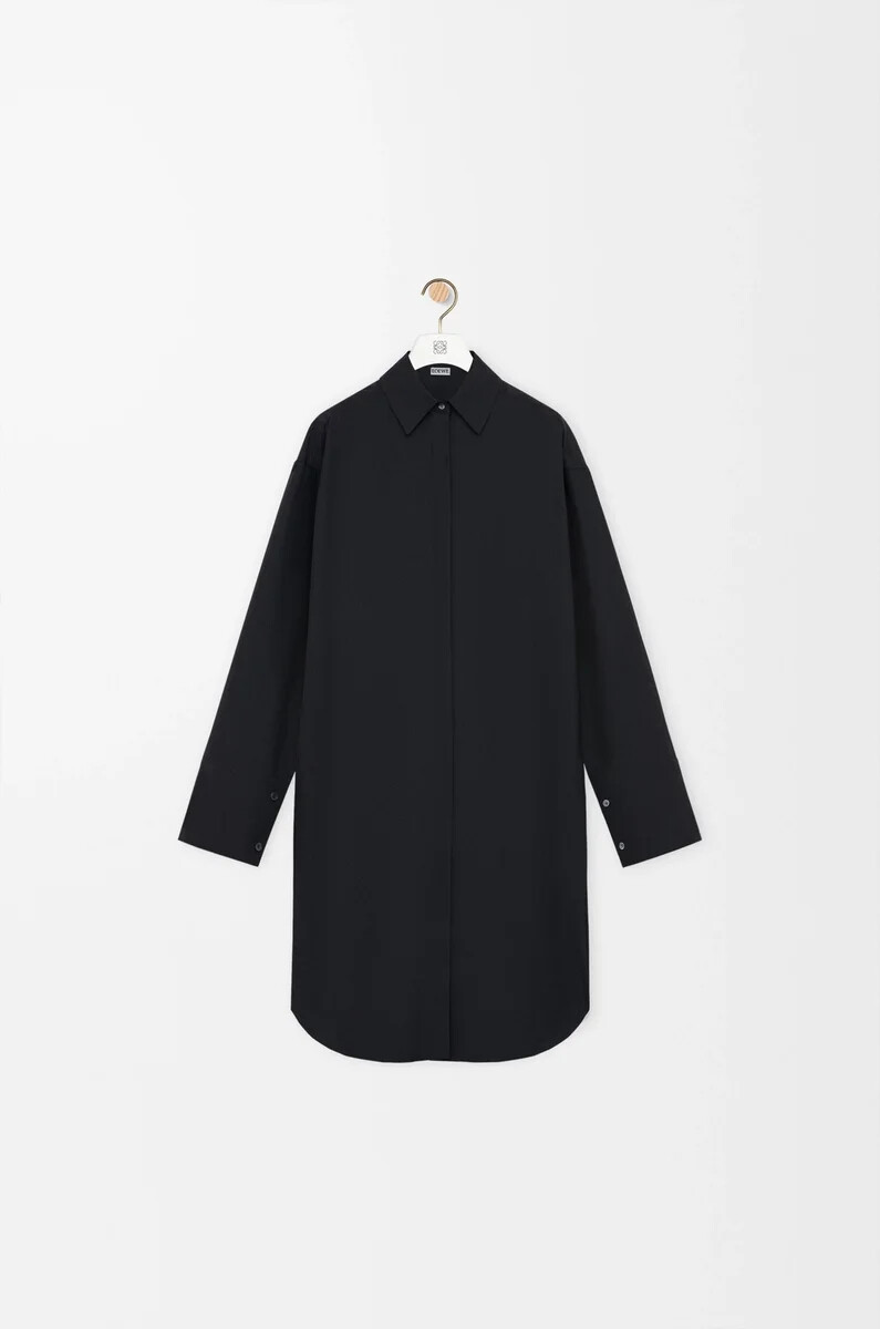 hemdkleid aus seide schwarz