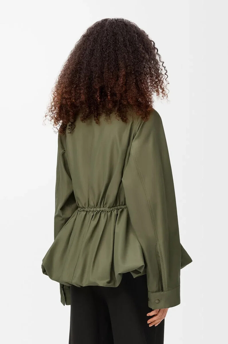 jacke aus baumwollmischgewebe in khakigrün