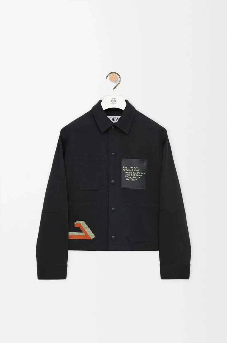 schwarze jacke aus baumwolle