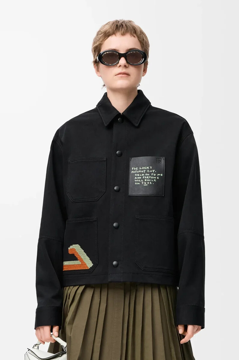 schwarze jacke aus baumwolle