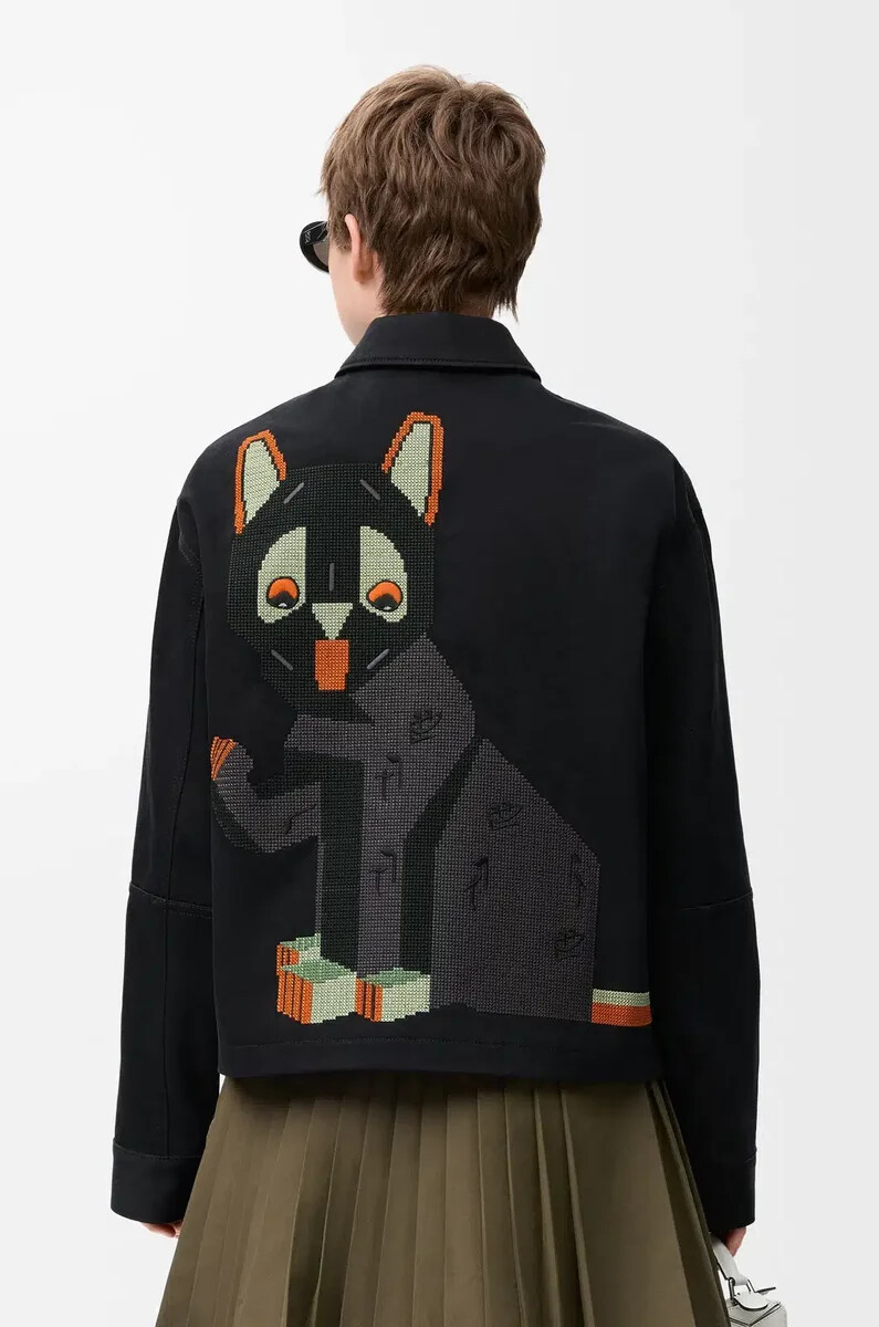 schwarze jacke aus baumwolle