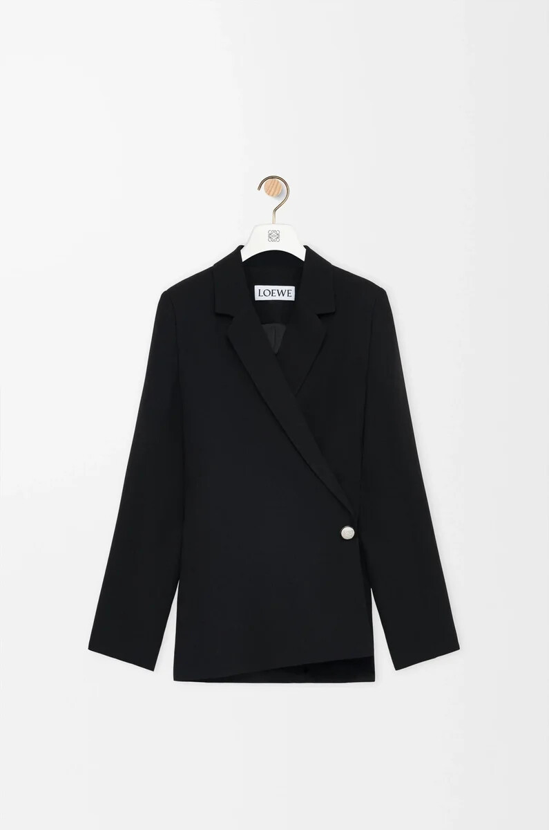 schwarze jacke aus stretch-viskose-mischgewebe