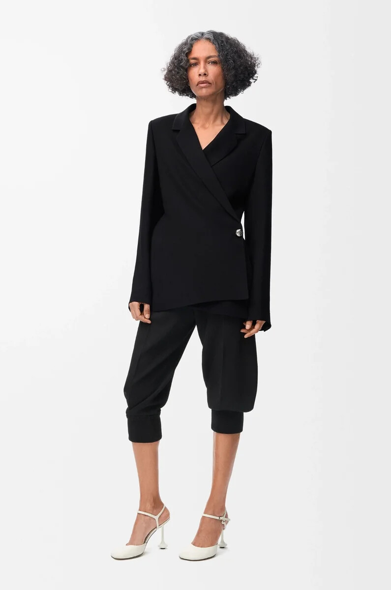 schwarze jacke aus stretch-viskose-mischgewebe