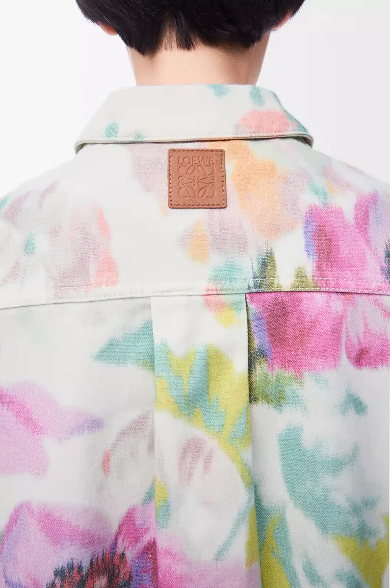 Überhemd aus denim weißrosa