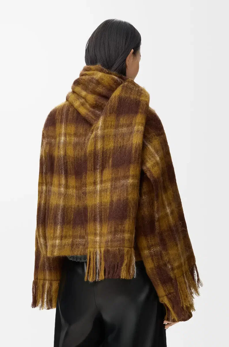jacke aus mohair- und wollmischung gelbmehrfarbig