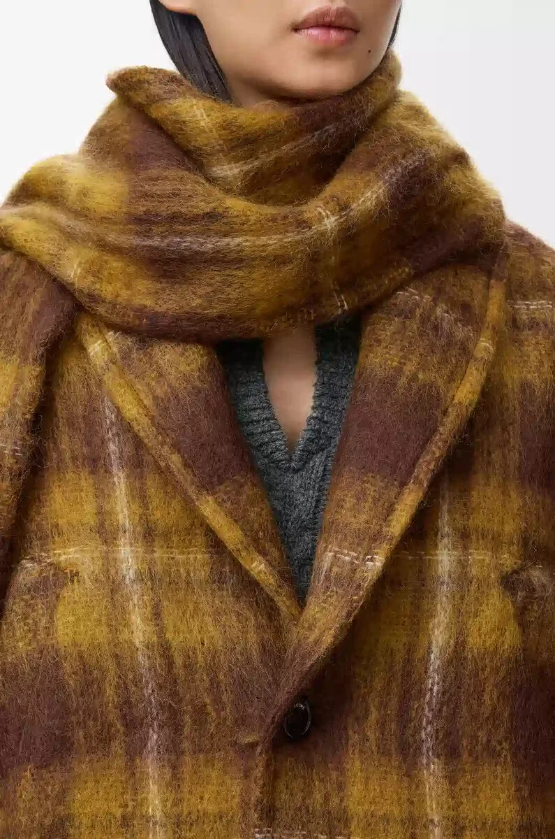 jacke aus mohair- und wollmischung gelbmehrfarbig