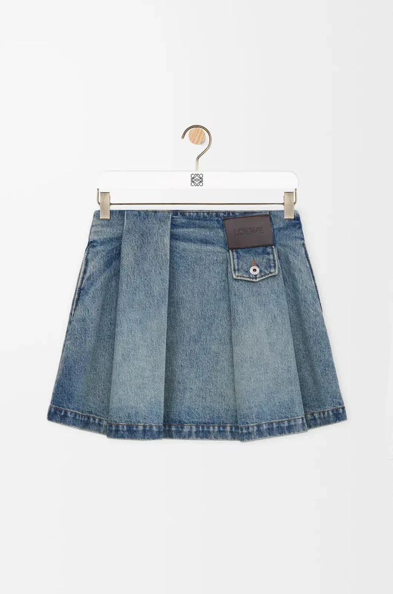 minirock aus gewaschenem denim