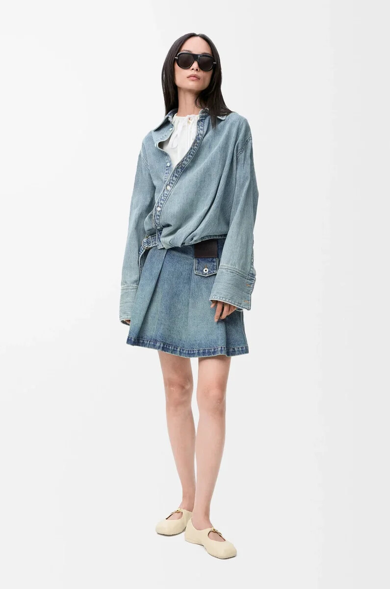 minirock aus gewaschenem denim