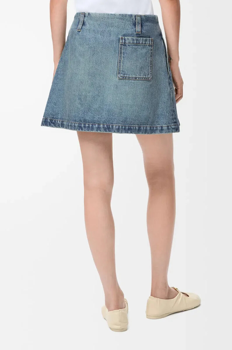 minirock aus gewaschenem denim