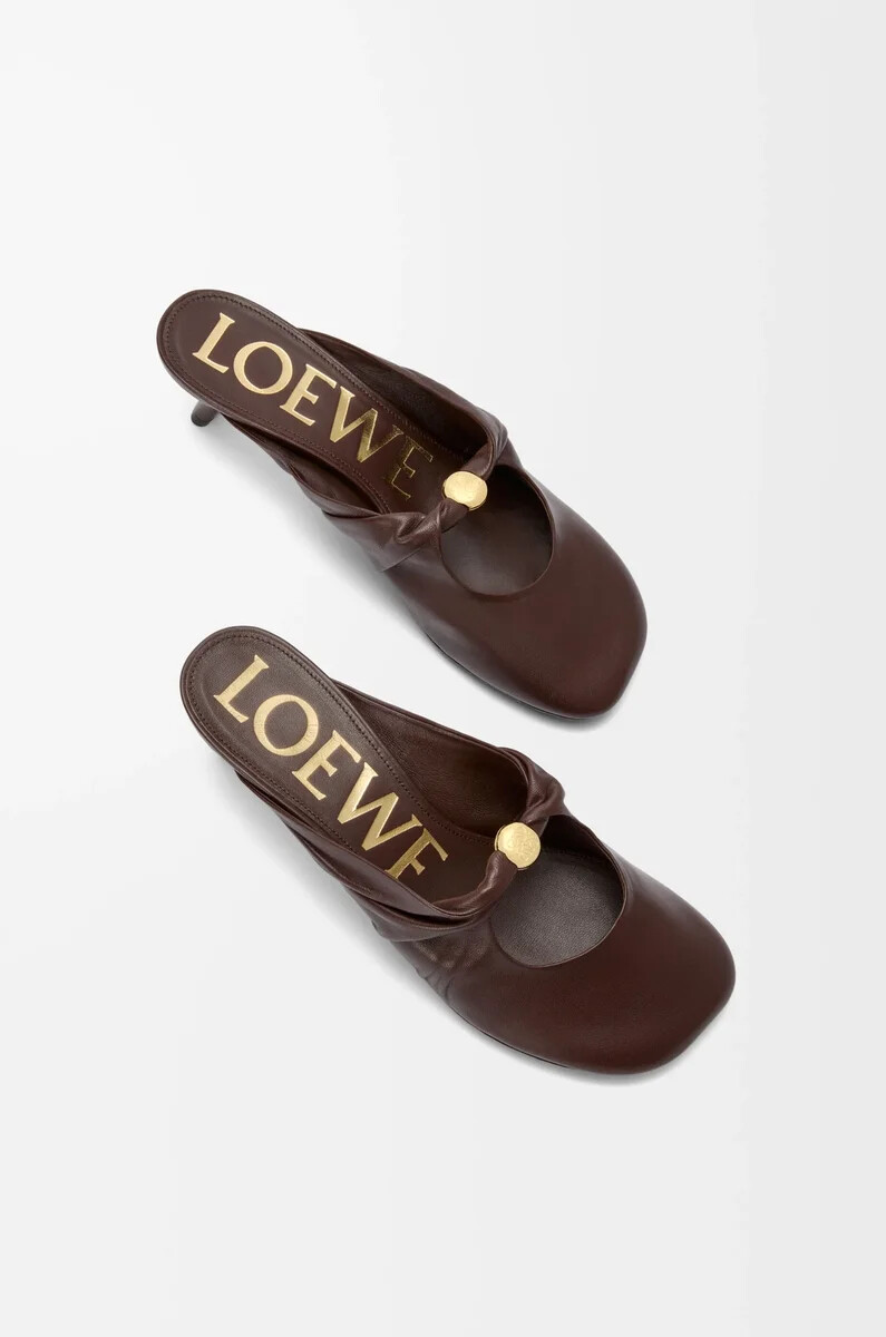 pebble soft mule aus nappa-lammleder brownie