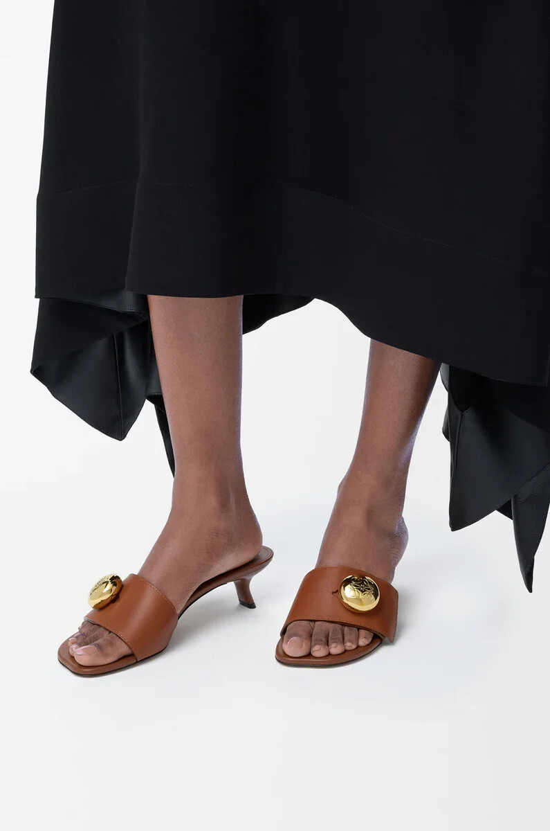 kiesel-slipper aus weichem kalbsleder rost