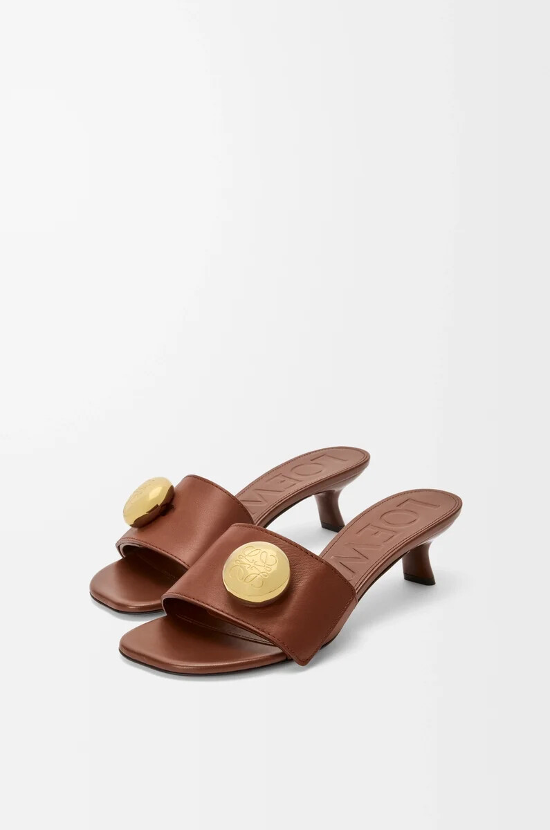 kiesel-slipper aus weichem kalbsleder rost