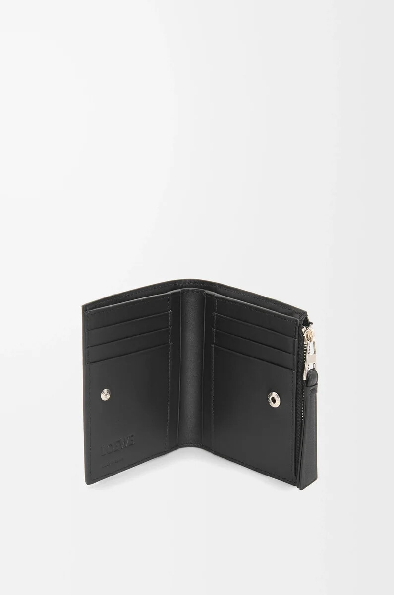 puzzle slim compact wallet aus klassischem kalbsleder schwarz