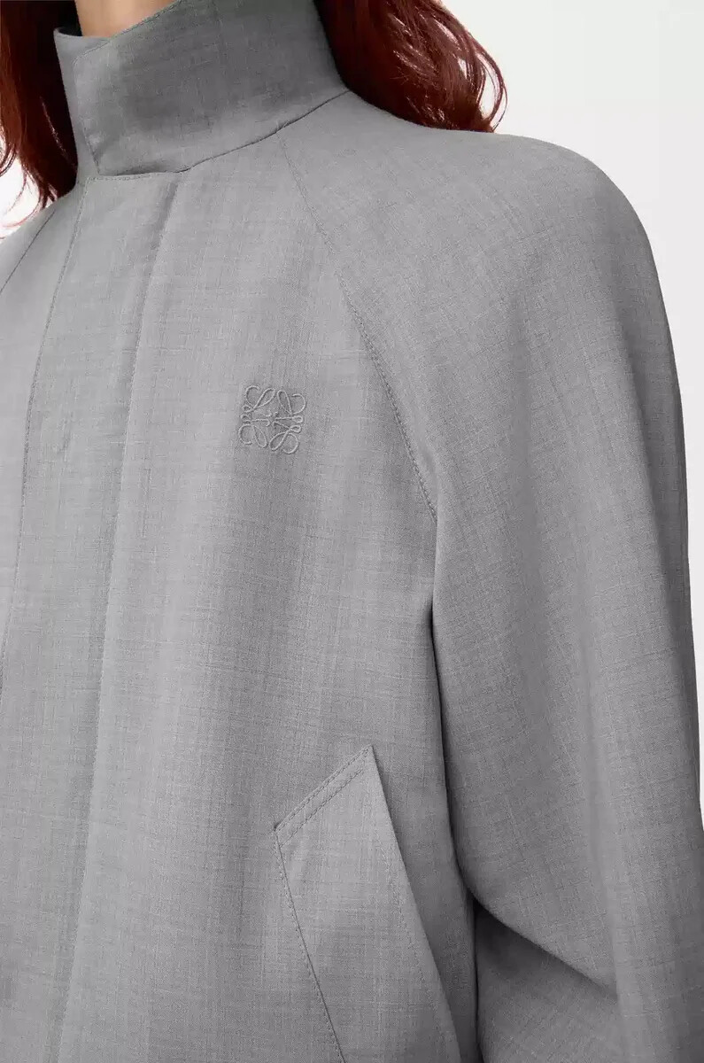 wolljacke mit reißverschluss hellgrau