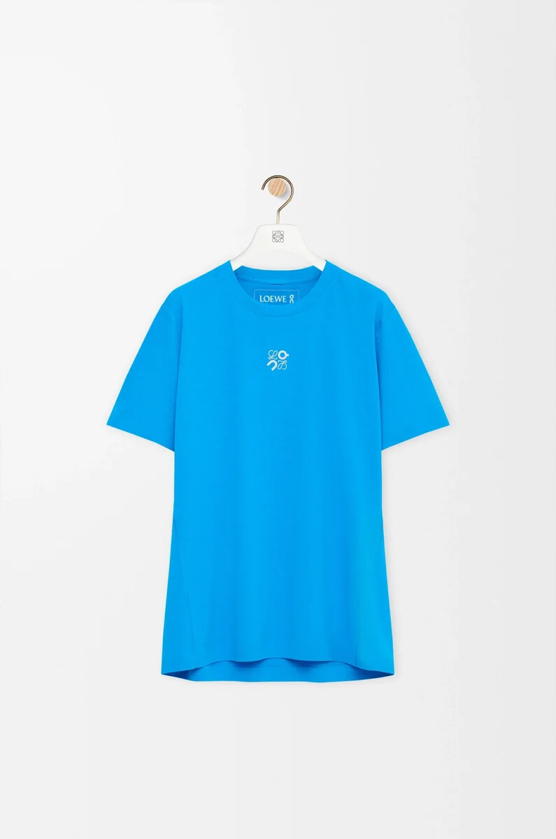 funktions-t-shirt aus technischem jersey blau