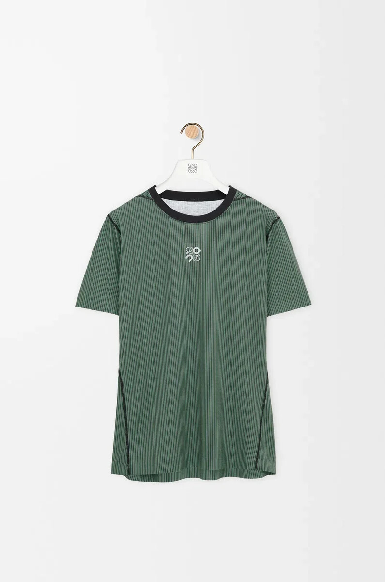 funktions-t-shirt aus jersey grünschwarz
