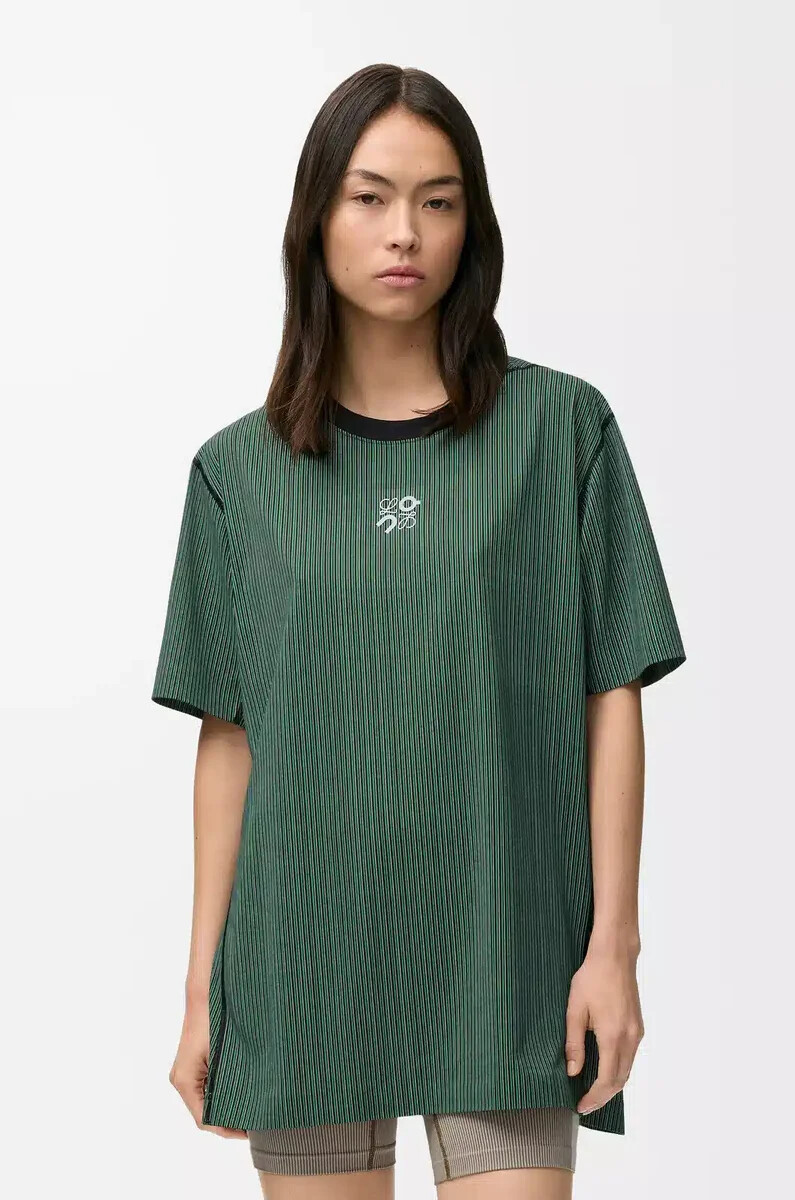 funktions-t-shirt aus jersey grünschwarz