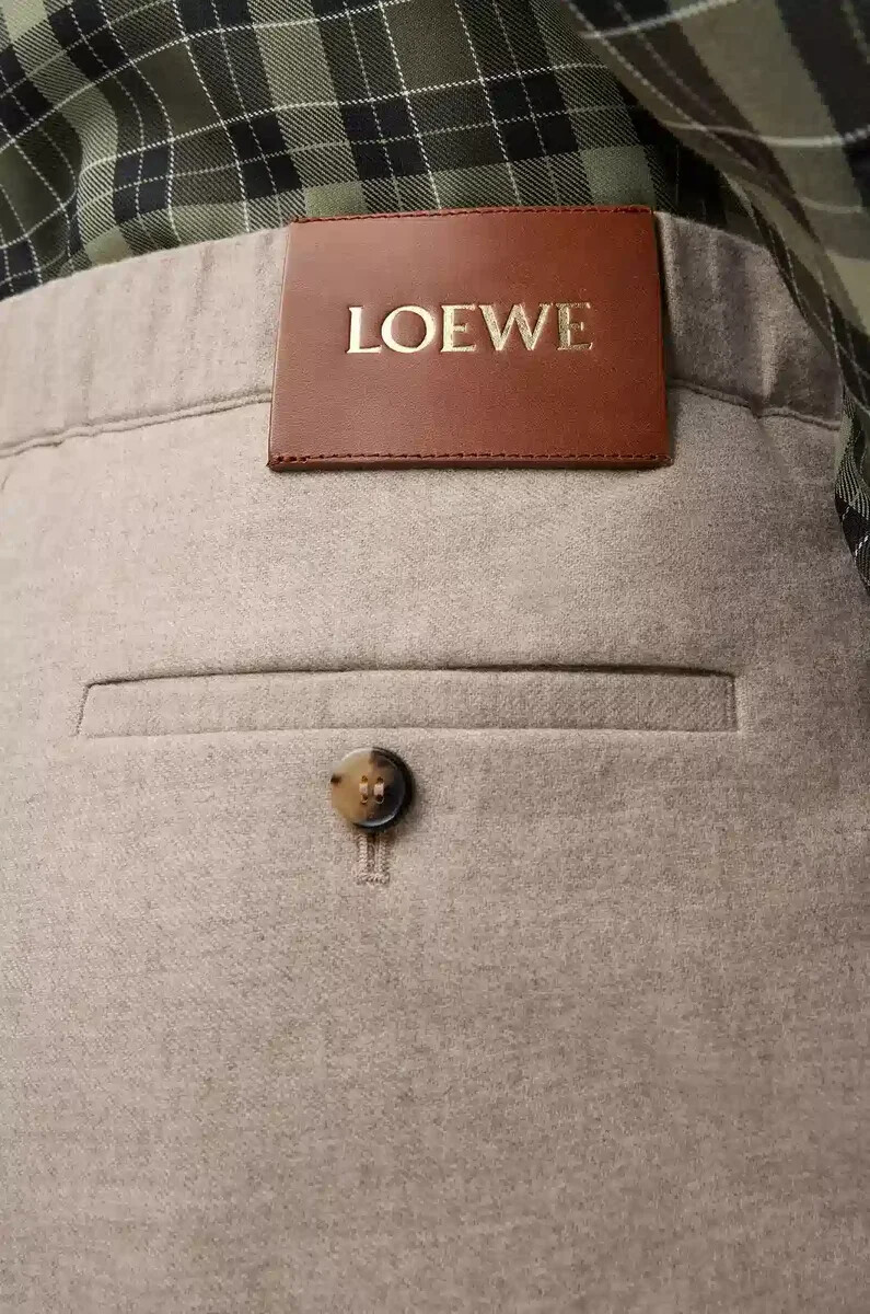 hose mit kordelzug aus wolle und kaschmir beige melange