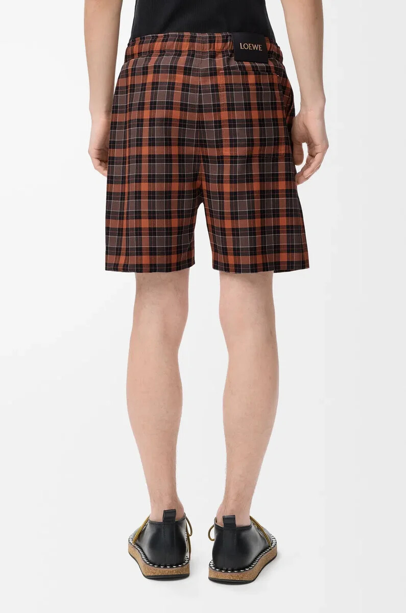 shorts aus wollmischung orangeschwarz