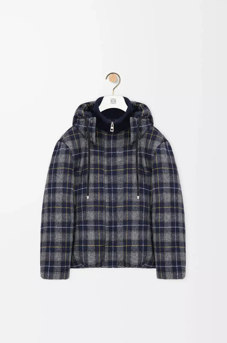 steppjacke aus wolle dunkelblau