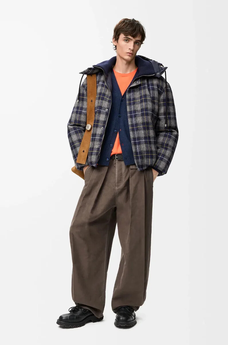 steppjacke aus wolle dunkelblau