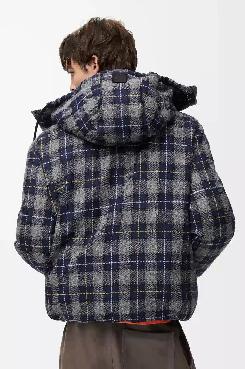 steppjacke aus wolle dunkelblau