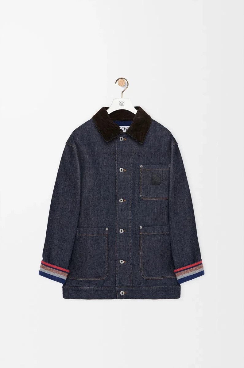 jacke aus raw denimblau