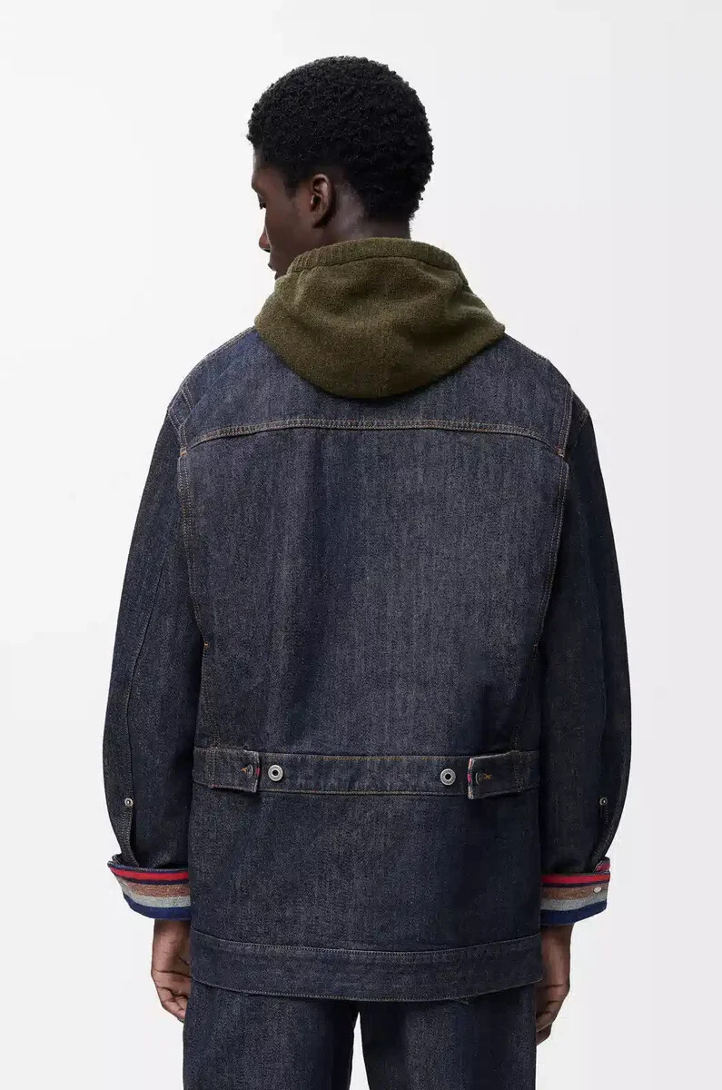 jacke aus raw denimblau
