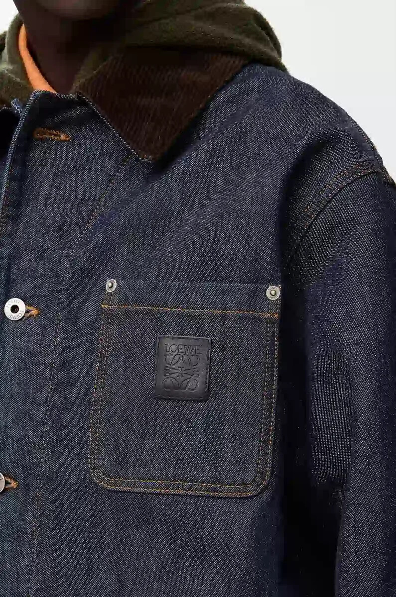 jacke aus raw denimblau